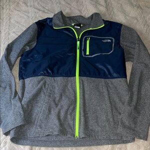 The North Face Navy and Gray Fleece with Neon Highlights